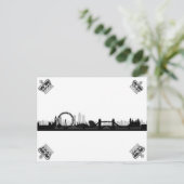 Black & White Crown London Eye Skyline Postcard Postkarte (Stehend Vorderseite)