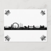 Black & White Crown London Eye Skyline Postcard Postkarte (Vorderseite)