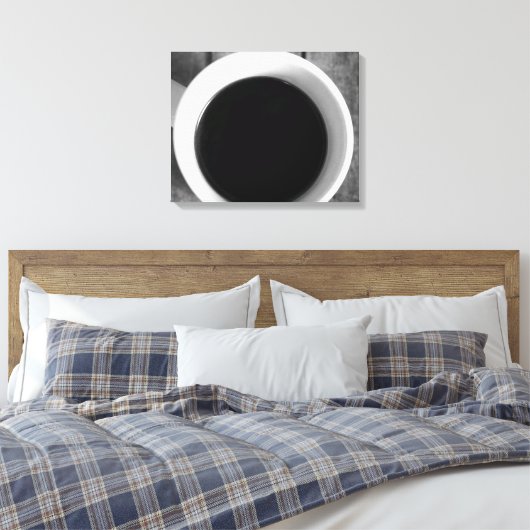 Black & White Cup of Coffee on a Old Crate 16x20 Leinwanddruck (Insitu (Schlafzimmer))