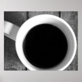 Black & White Cup of Coffee on a Old Crate 16x20 Poster