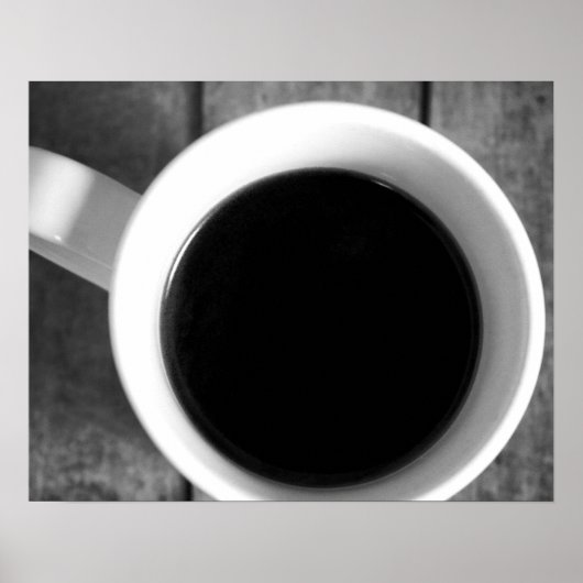 Black & White Cup of Coffee on a Old Crate 16x20 Poster (Vorne)