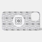 Black White Custom Business Logo Pattern iphone  Hülle (Rückseite (Horizontal))