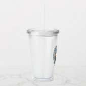 Black & White Custom Circle Pet Photo Gift Acryltrinkbecher (Rechts)