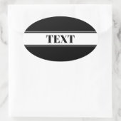 Black & White Custom Name Stripe Ovaler Aufkleber (Tasche)