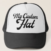 BLACK WHITE Custom Trucker Hat Mesh Back Cap Blank Truckerkappe (Vorderseite)