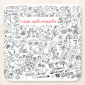 Black & White Cutest  Rechteckiger Pappuntersetzer (Vorderseite)