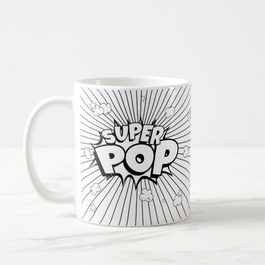 Black & White D.I.Y. SUPER POP Comic Book Pop Art  Kaffeetasse (Links)