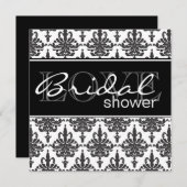 Black & White Damask Bridal Dusche Einladung (Vorne/Hinten)