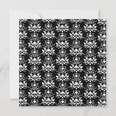 Black & White Damask Elegante Hochzeit Einladung (Rückseite)