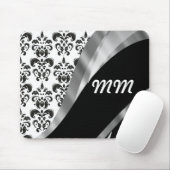 Black & White Damask Mousepad (Mit Mouse)