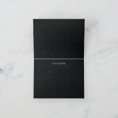 Black & White Damask & Pearl Bow Danke-Karte Dankeskarte (Innenseite)