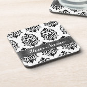 Black & White Damask Untersetzer (Linke Seite)