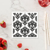 Black & White Damask Vintage Wedding Event Party Serviette (Beispiel)