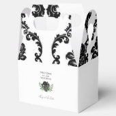 Black & White Damask Wedding Willkommensbox Geschenkschachtel (Geöffnet)