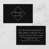 Black & White Diamond Abend Event Ticket Einladung (Vorne/Hinten)