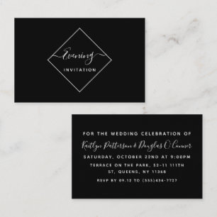Black & White Diamond Abend Event Ticket Einladung