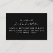 Black & White Diamond Bachelor Party Ticket Einlad (Rückseite)