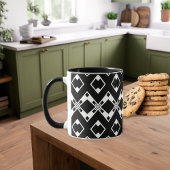 Black & White Diamond Butterfly Pattern Tasse