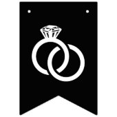 Black & White Diamond Ring Herz nur verheiratet Wimpelkette (Erste Fahne)