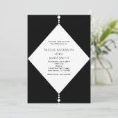 Black & White Diamonds Chic Wedding Einladungen (Stehend Vorderseite)