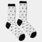 BLACK & WHITE DIN STRIPE VALENTINE'S DAY MODERN SOCKEN (Rechts)