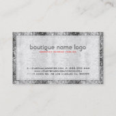 Black & White Disco Ball Glitzer Visitenkarte (Rückseite)