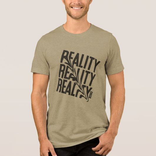 Black & White Distorted Reality Typography T-Shirt Tri-Blend Shirt (Vorderseite)