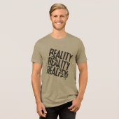 Black & White Distorted Reality Typography T-Shirt Tri-Blend Shirt (Vorderseite voll)