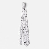 Black & White Dog Cartoon Custom Necktie Krawatte (Rückseite)