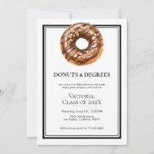 Black & White Donuts und Degree Foto Abschluss Einladung (Vorderseite)