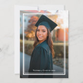 Black & White Donuts und Degree Foto Abschluss Einladung (Rückseite)