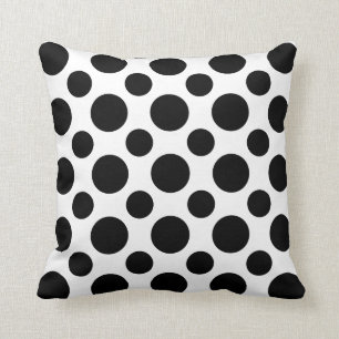 Black White Dot Pattern Kissen