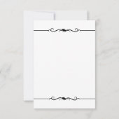 Black & White Double Hearts Hochzeit RSVP Einladun Einladung (Rückseite)