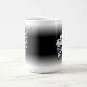 Black & White Dragon Skull D20 Dice Board Gamer Kaffeetasse (Mittel)