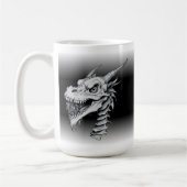 Black & White Dragon Skull D20 Dice Board Gamer Kaffeetasse (Links)