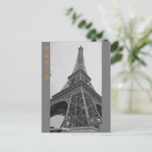 Black & White Eiffel Tower in Paris Frankreich Rei Postkarte (Stehend Vorderseite)