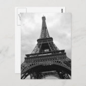 Black & White Eiffel Tower Paris City Europe Postkarte (Vorne/Hinten)