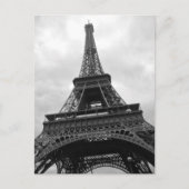 Black & White Eiffel Tower Paris City Europe Postkarte (Vorderseite)