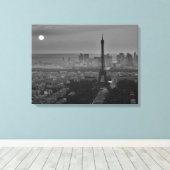 Black & White Eiffel Tower Paris City Panorama Leinwanddruck (Insitu (Holzboden))