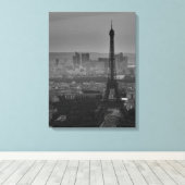 Black & White Eiffel Tower Paris City Panorama Leinwanddruck (Insitu (Holzboden))