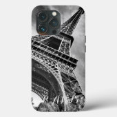 Black & White Eiffel Tower Paris Europa Case-Mate iPhone Hülle (Rückseite)
