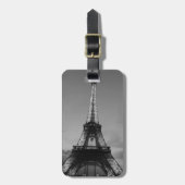 Black & White Eiffel Tower Paris Europa Reisen Gepäckanhänger (Vorderseite vertikal)
