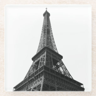 Black & White Eiffel Tower Paris Europa Reisen Glasuntersetzer
