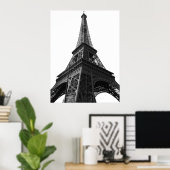 Black & White Eiffel Tower Paris Europa Reisen Poster (Heimbüro)