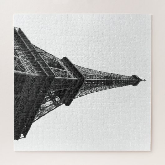 Black & White Eiffel Tower Paris Europa Reisen Puzzle (Horizontal)