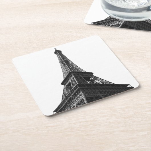 Black & White Eiffel Tower Paris Europa Reisen Rechteckiger Pappuntersetzer (angewinkelt)