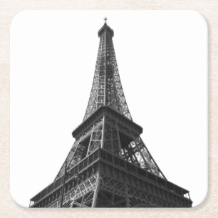 Black & White Eiffel Tower Paris Europa Reisen Rechteckiger Pappuntersetzer