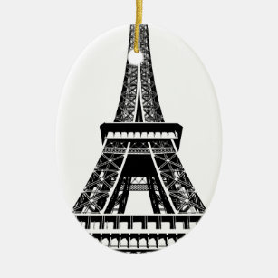 Black white Eiffel Tower Paris France Art Artwork Keramikornament