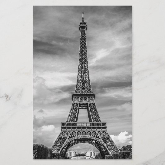 Black & White Eiffel Tower Paris Frankreich Briefpapier (Vorderseite)