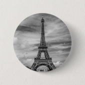 Black & White Eiffel Tower Paris Frankreich Button (Vorderseite)